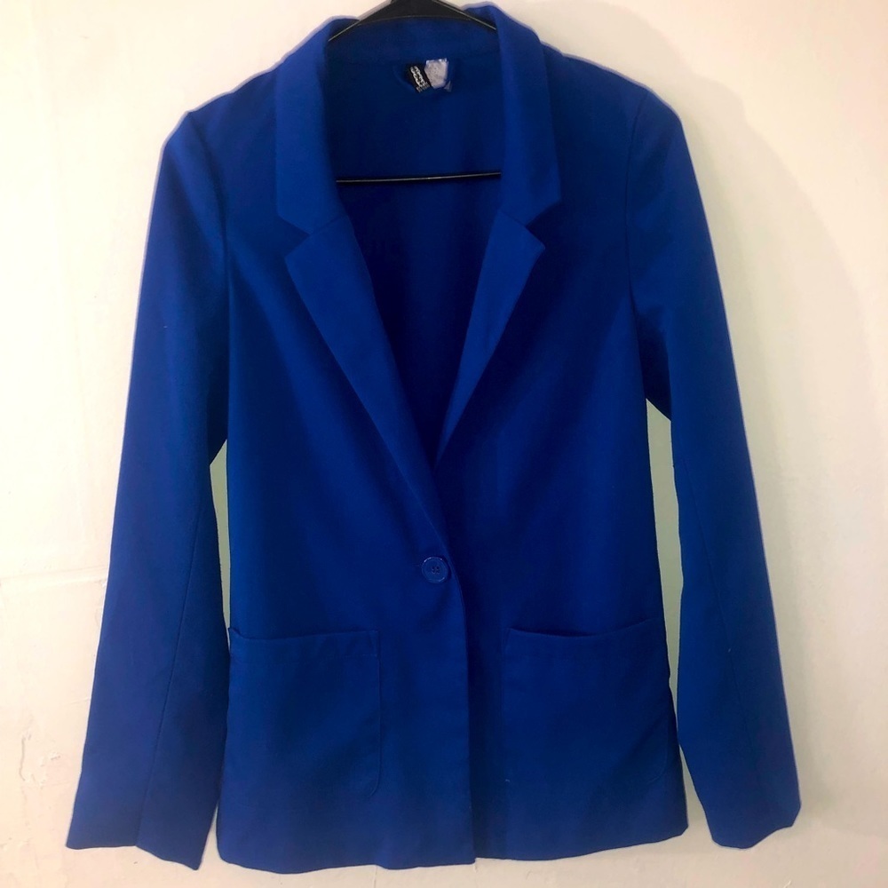 COPY - H&M divided bright blue blazer EUC SZ 4